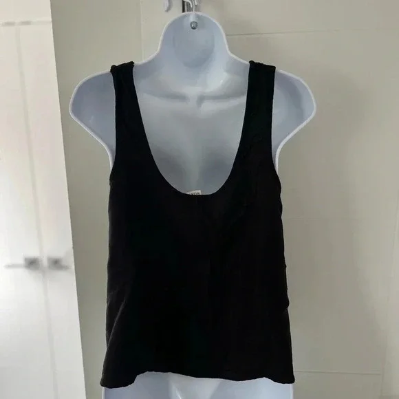 Roxy/ Black boho/ Embroidered/ Tank top/ Laser cut design/ Size US S - Picture 5 of 12